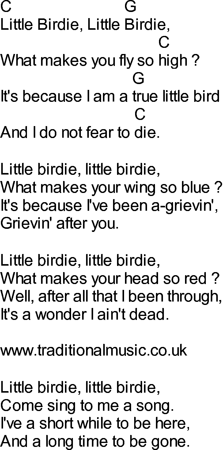 Bluegrass songs with chords - Little Birdie